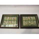 A pair of framed original Player's cigarette cards "Hint's on Association Football",