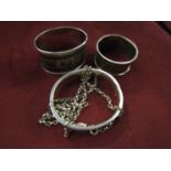 Two silver napkin rings,