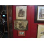 Three framed and glazed architectural prints including Merton College