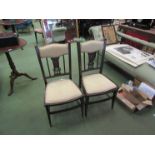 A set of four Edwardian inlaid chairs,