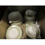 A box containing J. and G. Meakin dinnerware, tureens, soup bowls etc.