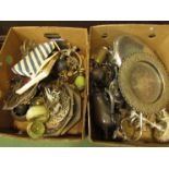 Two boxes of sundry silver plate,