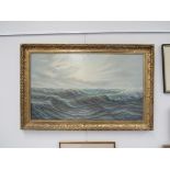 MAX GEENE (XX) : Oil on canvas depicting a seascape, signed lower right, 57cm x 98cm,