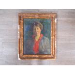 An early to mid 20th Century oil on canvas portrait of Edith Mabel McNeal,