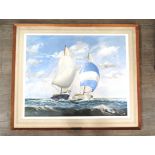 DION PEARS (1929-1985): A framed and glazed large watercolour - "Off Chichester" - racing yachts