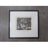 GEORGE MACKLEY (1900-1983) A framed and glazed limited edition woodcut print titled 'Welsh Farm'.