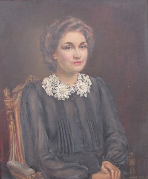 DULCIE LAMBRICK (1901-1981): An oil on canvas depicting a portrait of a lady wearing a black dress - Image 2 of 5