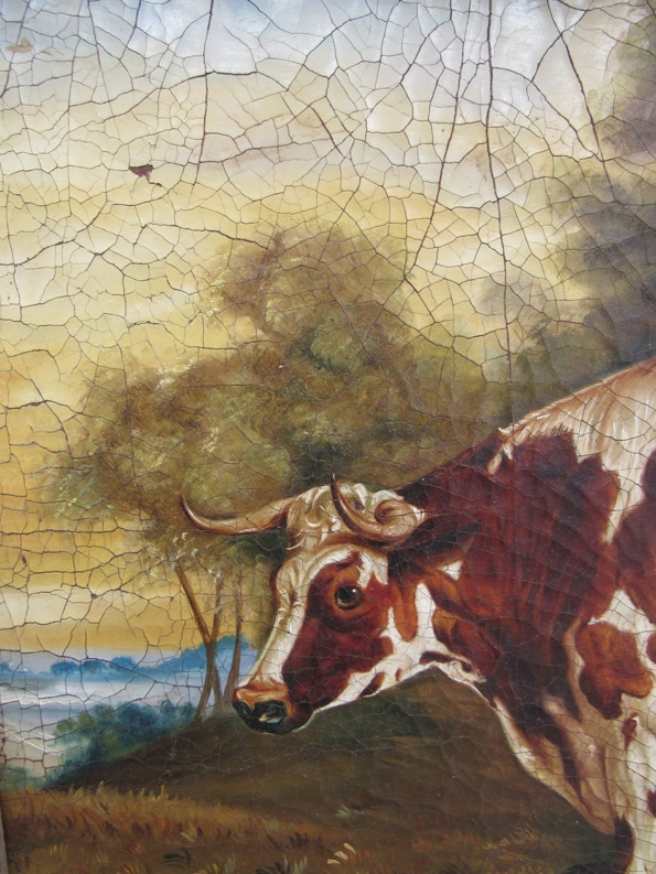 An early 19th Century oil on canvas depicting a prize bull, - Image 3 of 4