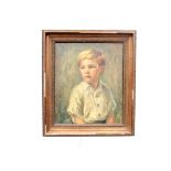 DULCIE LAMBRICK (1901-1981): An oil on canvas of a young boy with blonde hair, signed right, framed,