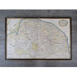 A framed and glazed map of Norfolk by Robert Marden,