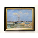 JAMES HEWITT (b.1934) A framed oil on board, 'Lowtide at Heybridge' signed lower right 45 x 59.