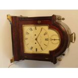 James McCabe, London: a George III mahogany cased bracket clock with brass chamfered feet,