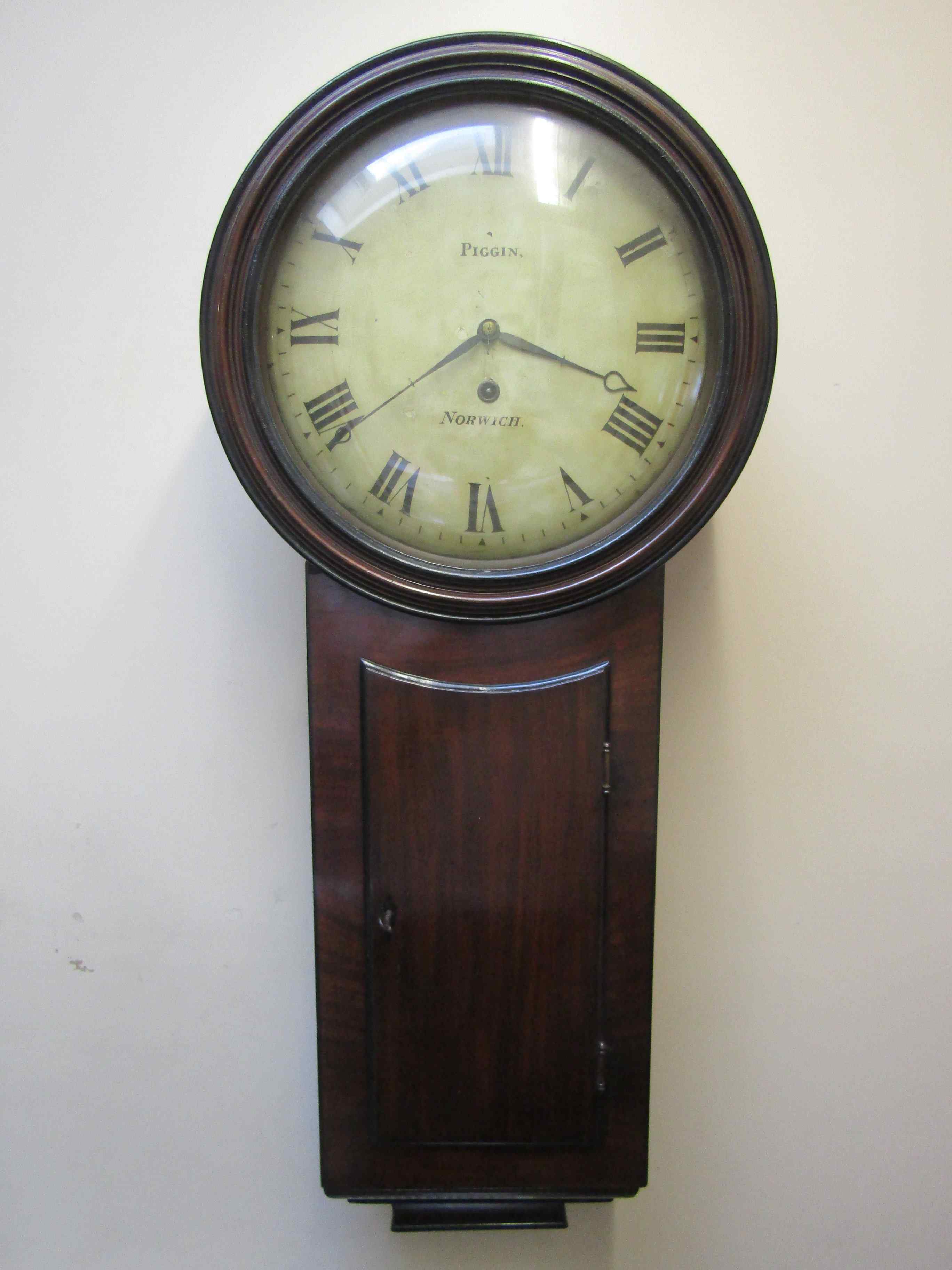 An early 19th Century mahogany and ebony inlaid single weight driven trunk dial/tavern clock, - Image 2 of 12