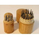 A cased collection of watchmaker's drills,