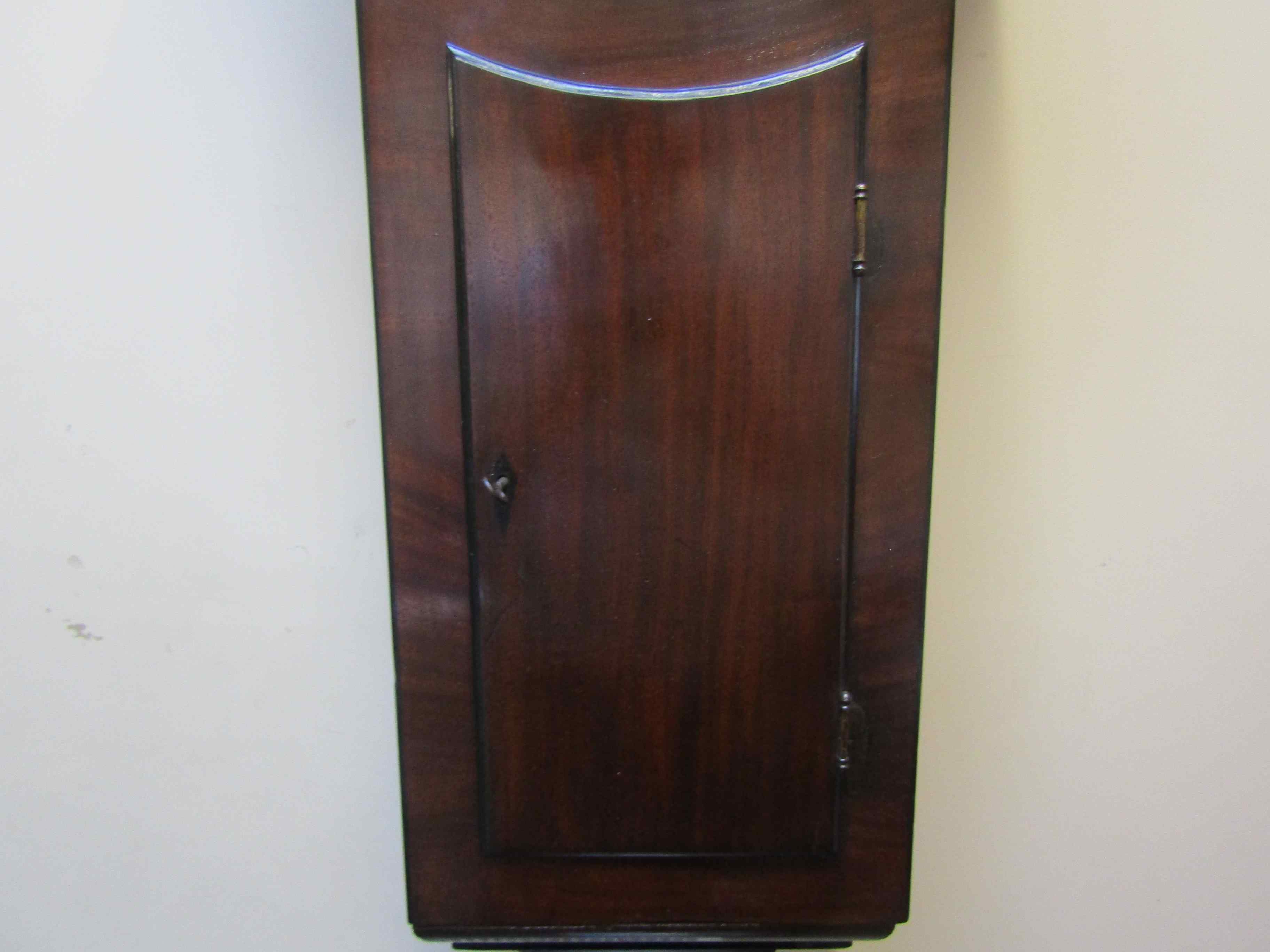 An early 19th Century mahogany and ebony inlaid single weight driven trunk dial/tavern clock, - Image 4 of 12