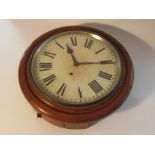 An early 20th Century oak cased 12" dial clock with spring driven movement (mainspring loose) Roman