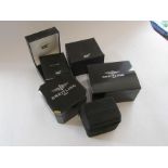 Three Breitling watch boxes and a Mont Blanc watch box with contents (4)
