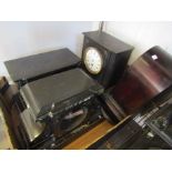 Three slate and marble clock cases,