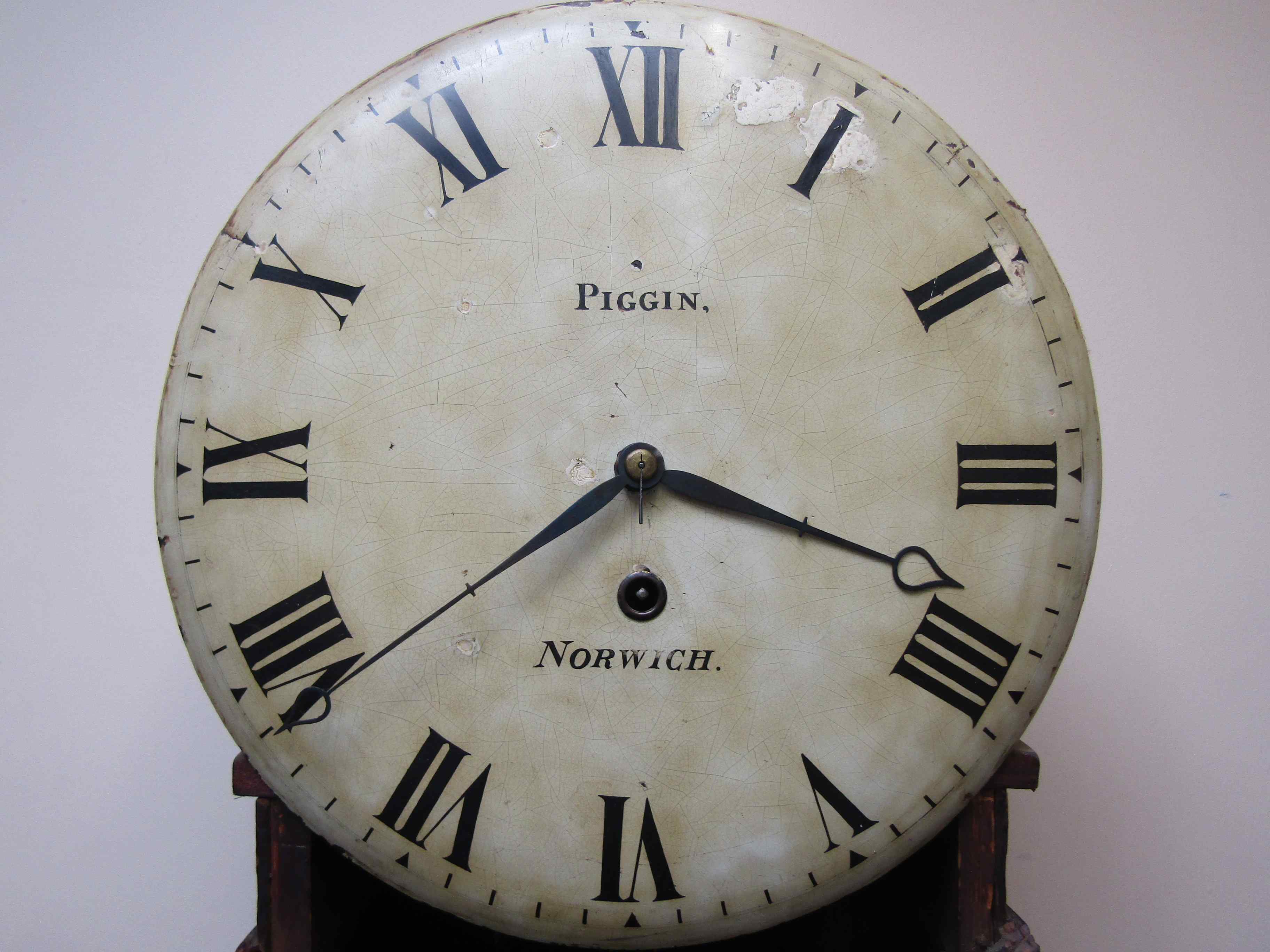 An early 19th Century mahogany and ebony inlaid single weight driven trunk dial/tavern clock, - Image 6 of 12