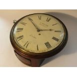 A 19th Century mahogany 12" dial clock with painted convex metal Roman dial signed Taylor,