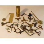 A quantity of 19th Century and later clock keys,