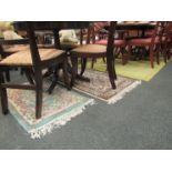 Two Chinese flower design floor rugs,