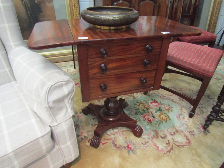 A Victorian mahogany work table, - Image 2 of 2