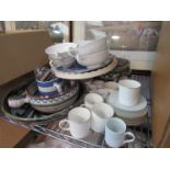 A small quantity of "Studio" pottery dinner wares including salad bowl,