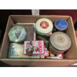 A box of vintage tins