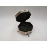 A silver hexagonal dressing-table box (a/f)