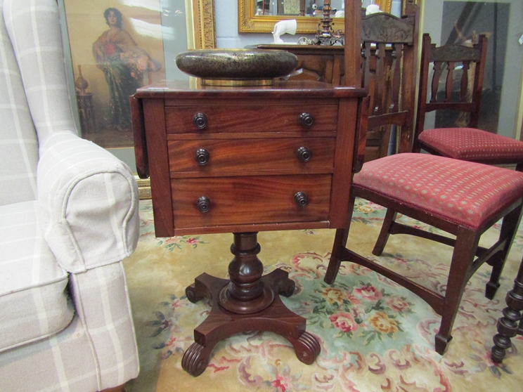 A Victorian mahogany work table,