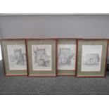 Six framed and glazed etchings after H.