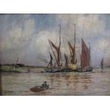 REG ARNOLD (XX) A framed oil on board "South Benfleet Ferry", signed,