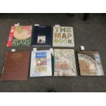 Seven map/cartography related volumes including Mapping The World by Nathaniel Harris and The Men