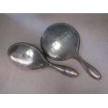 A silver backed hand mirror and brush a/f