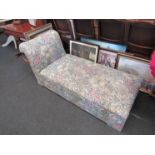 A late 19th/early 20th Century upholstered ottoman with William Morris style design