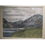 Framed and glazed pastel "Crummock Water" - Isobel Watson