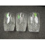Six Waterford "Colleen" pattern crystal tumblers (boxed)