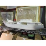 A hull of a model ship,