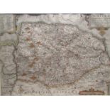 A hand coloured map of Norfolk after Saxton,