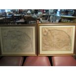 Two Cary maps of Norfolk, one hand coloured,