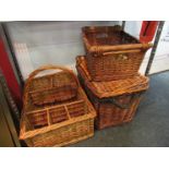 A collection of wicker baskets etc