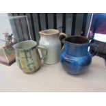 Three stoneware jugs - signed Denby,