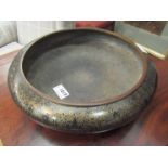 A large Oriental cloisonné bowl in black,