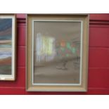 A framed pastel on board still life, indistinctly signed lower left,