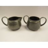 A Liberty Tudric pewter jug and sugar bowl