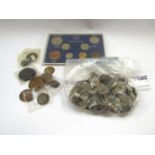 A collection of assorted coinage,