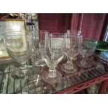 Seven 19th Century glasses including rummers