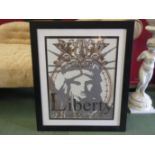 A Liberty New York advertising poster, framed and glazed,