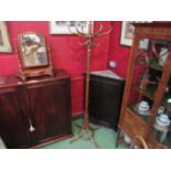 A bentwood coat and hat stand,
